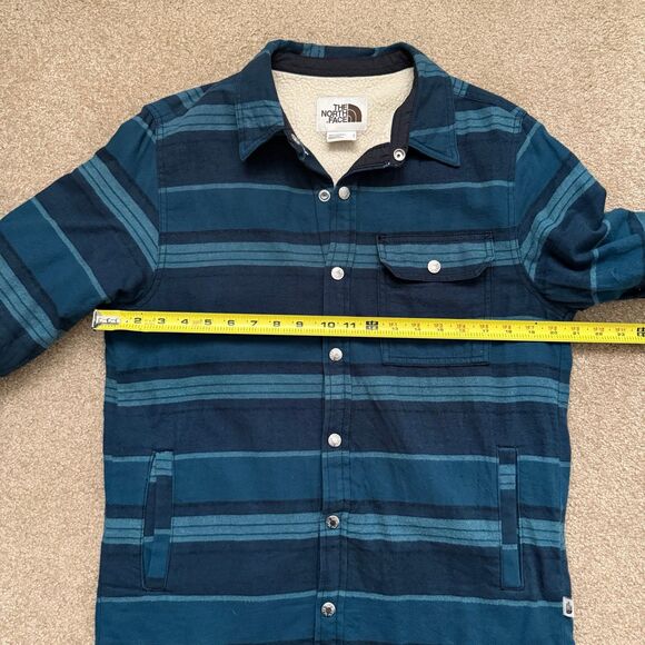 The North Face Men’s Campshire Shirt Sherpa Fleece Lined Jacket Blue Small EUC - Picture 8 of 12